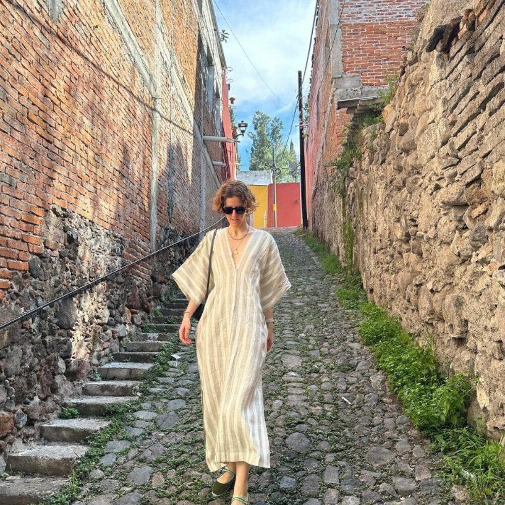 Mamene Baja Throw On Dress - Topanga Stripe